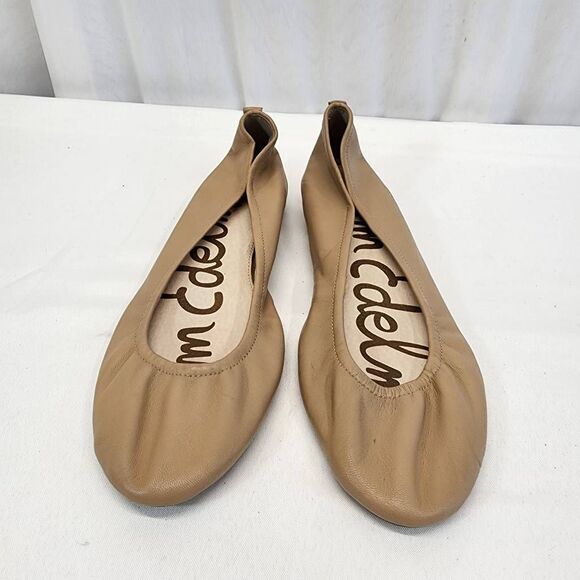 Sam Edelman Womens Fritz Ballet Flats Size 9.5M Beige Leather Slip on Shoes - Picture 3 of 10